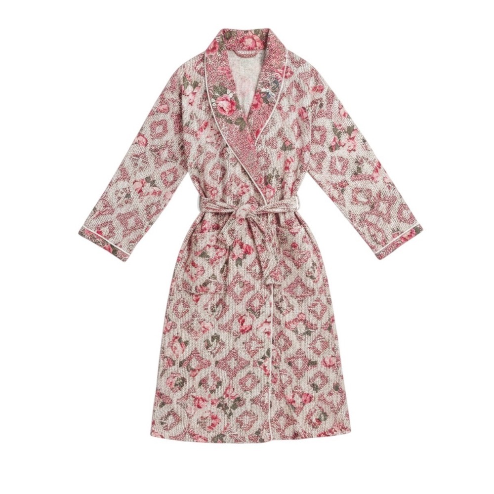 Victoria's Secret‎ Gold Label 9Os Vintage Chenille Bath Robe & Belt Tufted USA